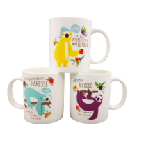 Tazas de café estampadas de 11 oz/320 ml Taza de café White Procelain con calcomanía